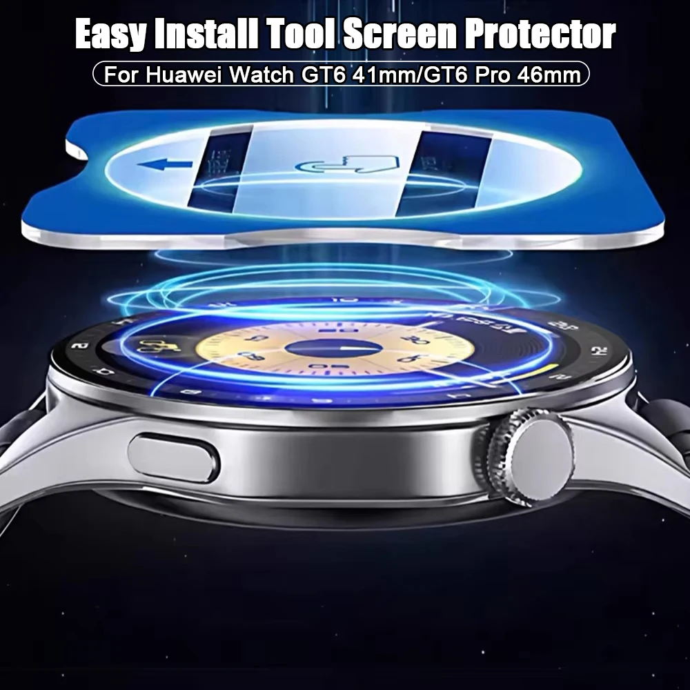 Gehärtetes Glas für Huawei Uhr GT6 GT 6Pro GT5 46mm 42mm 41mm Film Schutzhülle Displayschutzfolie mit Werkzeug Einfache Installation Kit Image