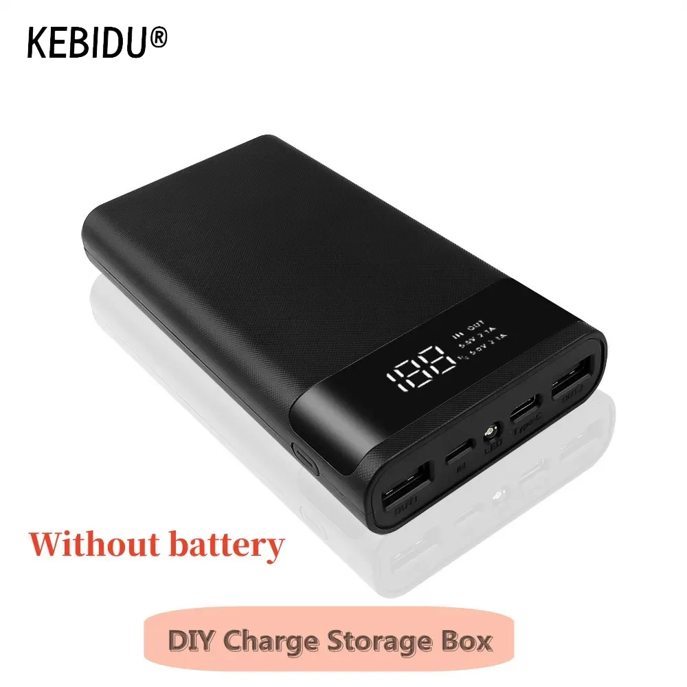 6*18650 Batterie Halter Dual USB Power Bank Batterie Box Handy Ladegerät DIY Shell Fall Lade Lagerung Fall Ohne batterie Image