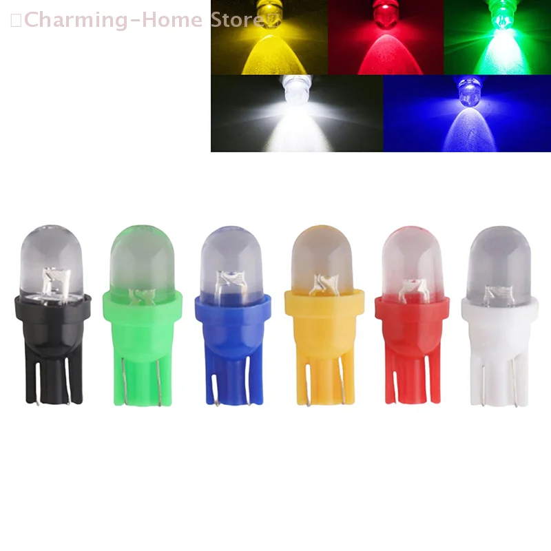 【M】10 Stück transparente Linse, Instrumentenpaneel, Autotürbeleuchtung, 12 V, LED-Birne, T10 W5W, 555, 158 192 168 194, Arcade-Flipper-Licht Image