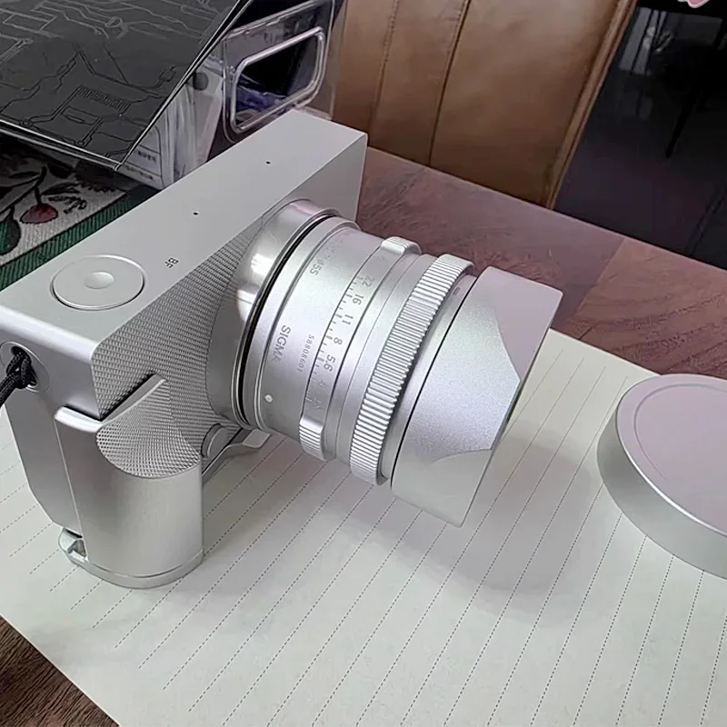 Silber/Schwarz Bajonett Quadratische Gegenlichtblende Für Sigma 45mm F2.8 DG DN 24mm f3.5 DG DN 90mm F2.8 DG DN Ersetzen LH577-01 Image