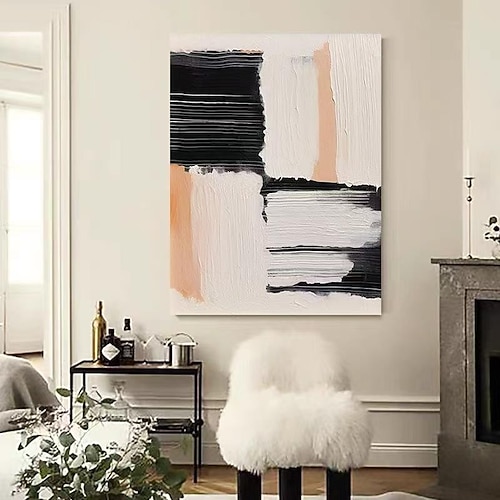 Handgemaltes Ölgemälde auf Leinwand, Wanddekoration im minimalistischen Wabi-Sabi-Stil, abstrakt, für Zuhause, Sofa, Hintergrund, Eingangsbereich, Dekoration, auf Keilrahmen gespannt / gerollt, Image