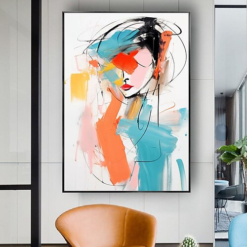 Ölgemälde Handgemalte Vertikal Abstrakt Menschen Modern Ohne Innenrahmen (ohne Rahmen) Image