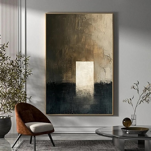 Handgemaltes Ölgemälde auf Leinwand, moderne abstrakte Wanddekoration für Zuhause, Sofa, Eingangsbereich oder Flur, auf Keilrahmen gespannt / gerollt, ungespannt Image