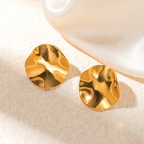 1 Paar Kreolen Ohrringe For Damen Straße Date Strand Edelstahl Vintage-Stil Image