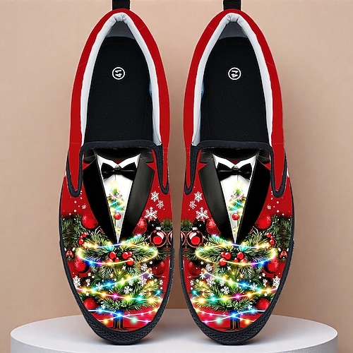 Herren-Sneaker mit 3D-gedrucktem Weihnachtsbaum-Motiv – festlich und witzig, perfekt für Weihnachtsfeiern, Familienfeste und Partys. Image