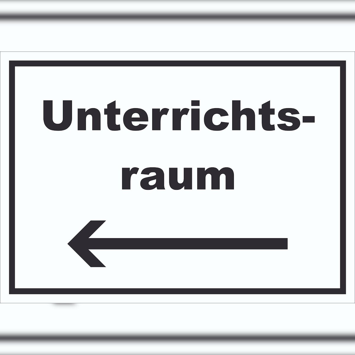 HB-Druck Unterrichtsraum Schild mit Text Richtungspfeil links Schule Schulung waagerecht A0 (841x1189mm) Image