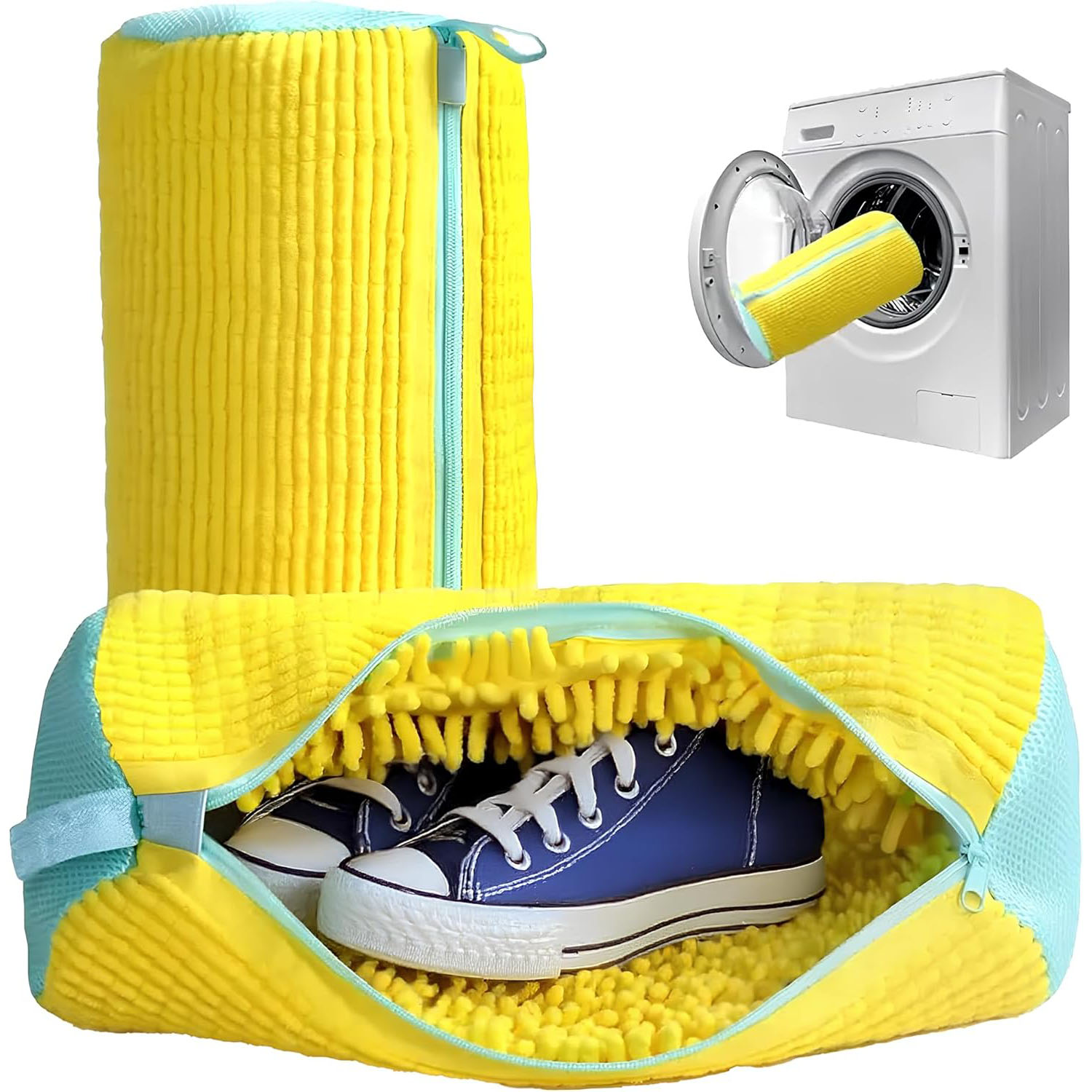 Sneaker Cleaning, Reusable Shoe Washing Bag, Laundry Shoe Bag For Washer Dryer, Shoe Washing Machine yellow