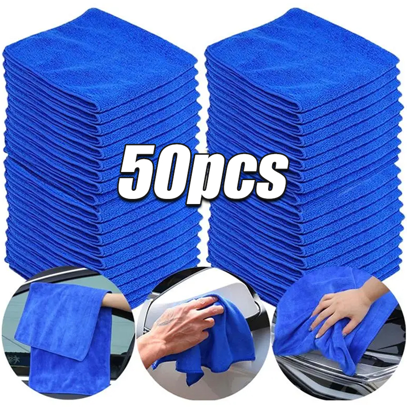 Car Wash Microfiber Towels, Household Cleaning Cloths, Drying Cloth, Auto Detailing Polishing Cloth, Home Clean Tools 50pcs