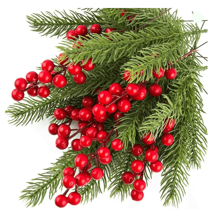 EverJoy Christmas Pine And Berry Branches Set Of 10 pine