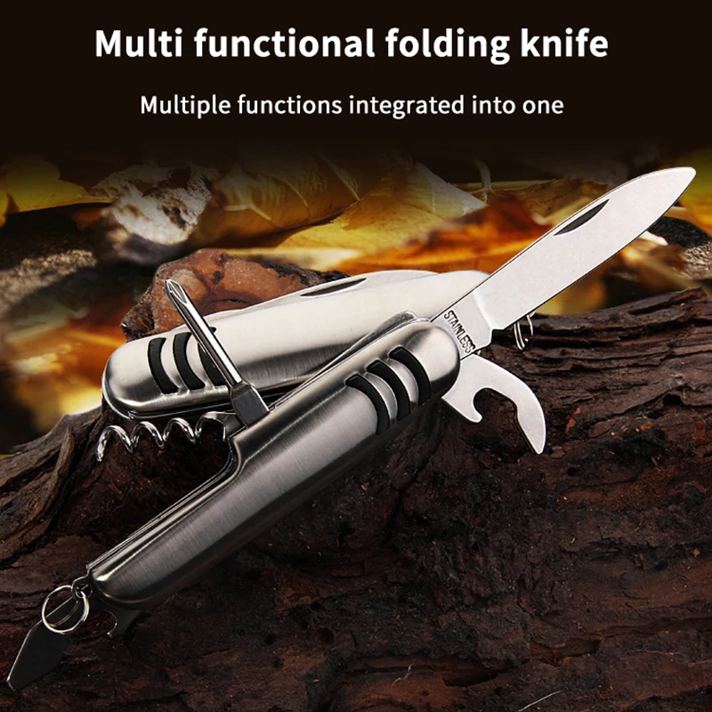 Multifunctional Swiss Army Knife, Folding Camping Knife, Stainless Steel Fruit Knife, Barbecue Universal Knife Multifunctional Swiss Army Knife, Folding Camping Knife, Stainless Steel Fruit Knife, Barbecue Universal Knife