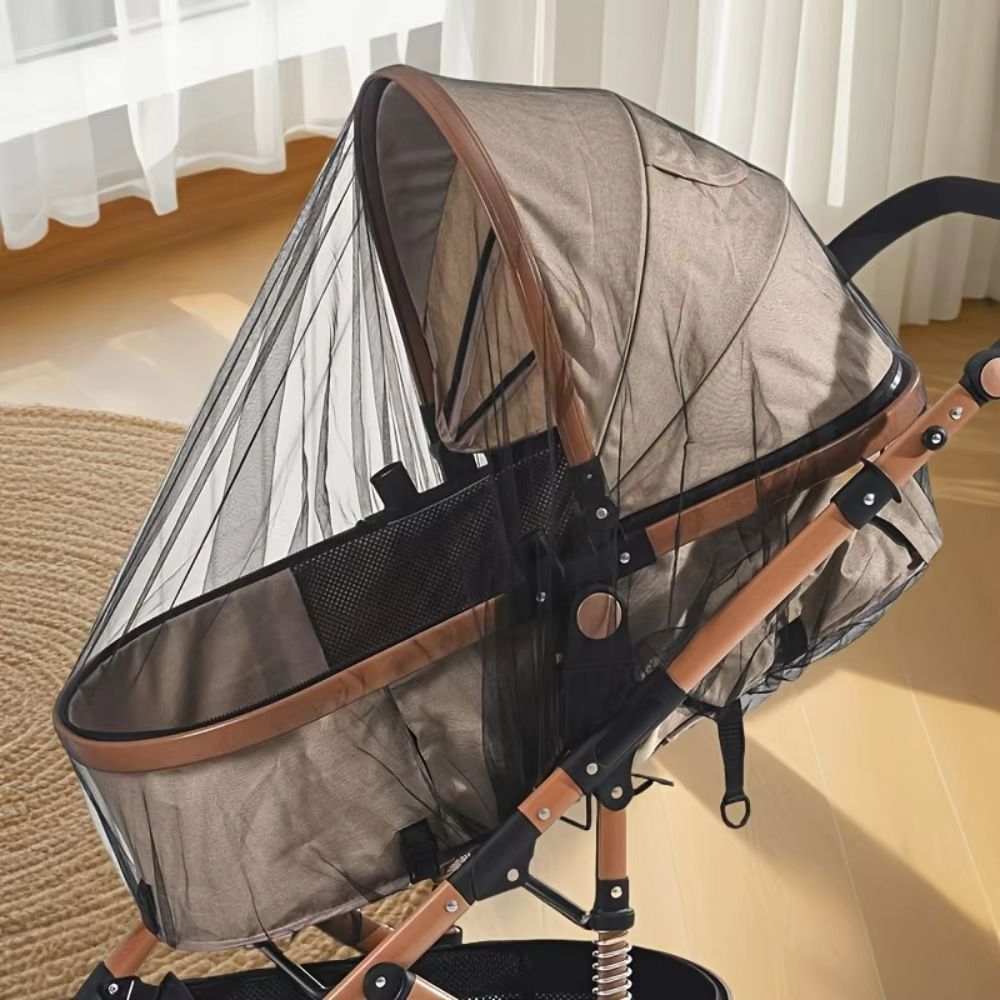 Full Coverage Stroller Mosquito Net With Dense Mesh Protection white