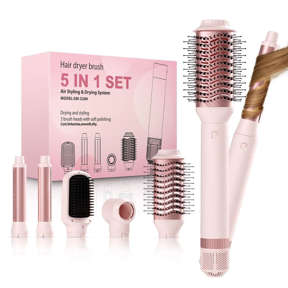 Hair Dryer Brush Detachable 5 In 1 Styling And Drying System us pink