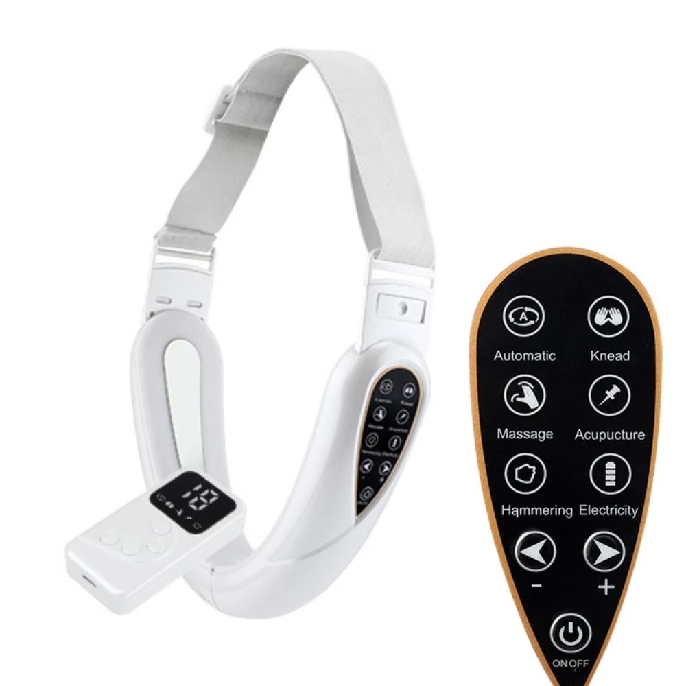 Face Lifting Device Red Light Skin Rejuvenation V Face Massager Double Chin Lift Up Remote Control type 1 White