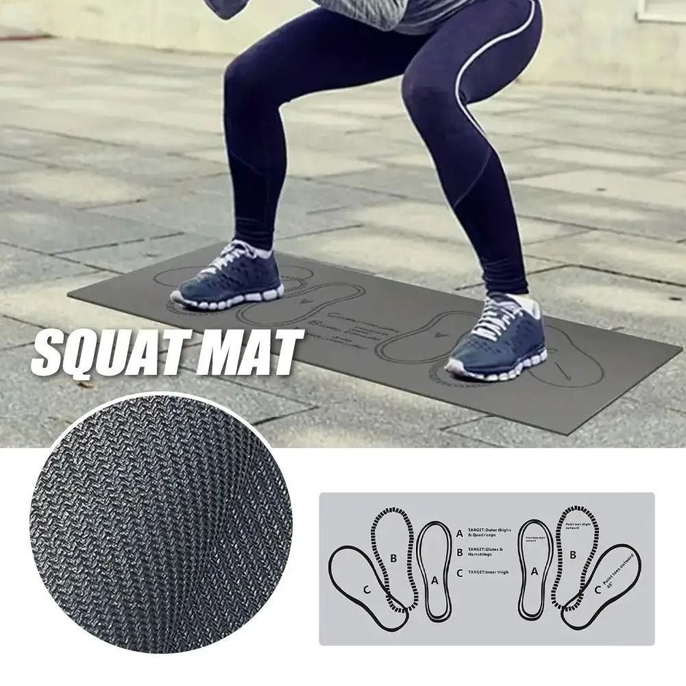 Fitness Squat Target Mat Exercise Posture Correction Rug For Home Gym Workout black