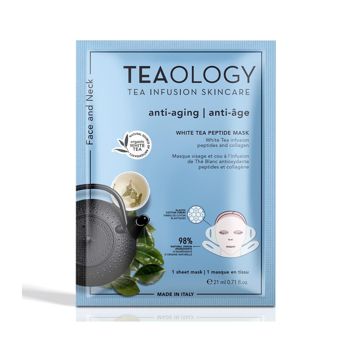 Maschera Peptidica al Tè Bianco di Teaology 10x10x8 ml viso