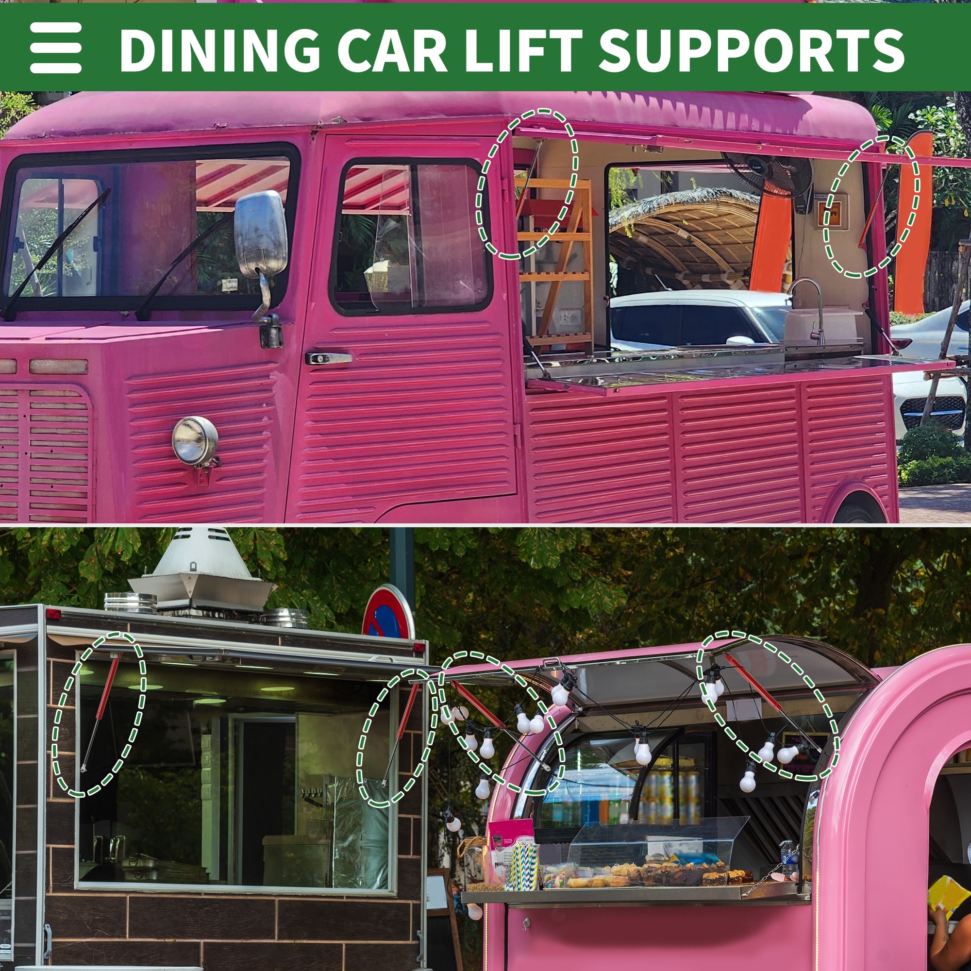 Universal Lift Supports Struts Gas Spring 500mm/20inch Metal 2Pcs