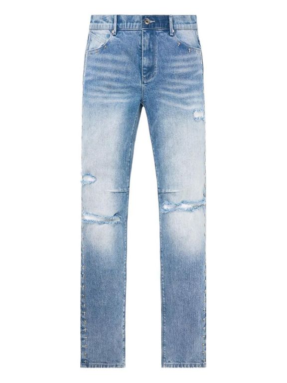 Bryant Cross-Print Skinny Jeans - Blue - RTA Jeans