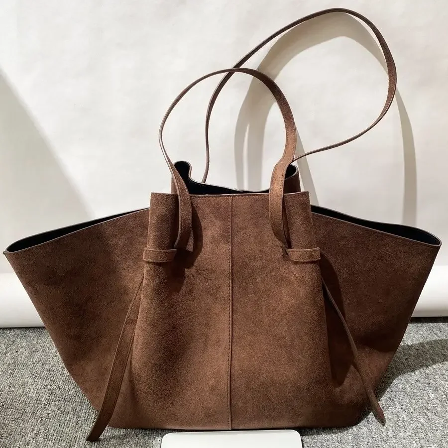 Sac à main en daim de luxe pour femmes, épaule de grande capacité, sac à main à la mode, sac de rangement en forme d'aile, sac de shopping à la mode