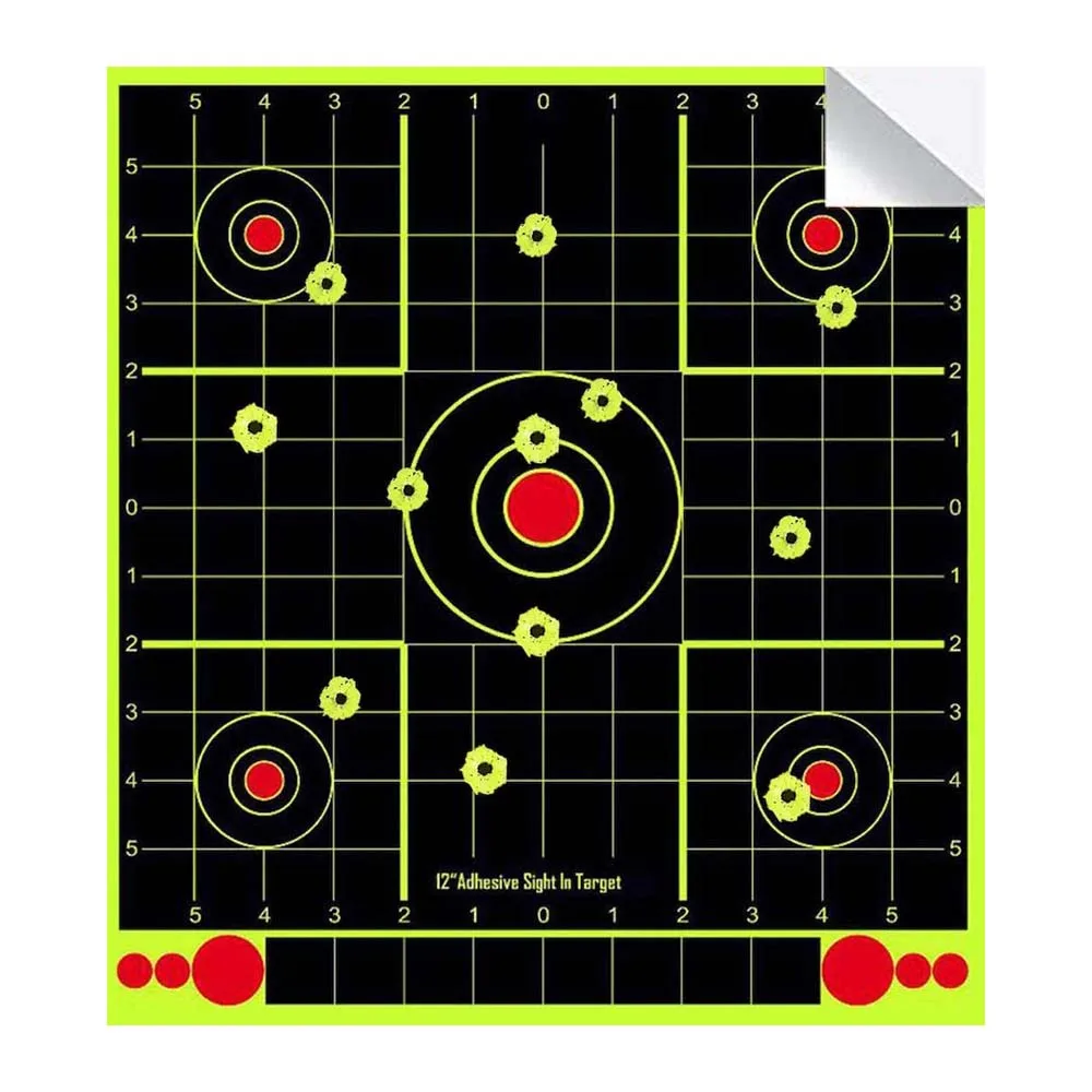 Sicht-in-Spritzer-Aufkleber zielt vier Optionen in Farbe und Designs. Boresight Zeroing Collimation Assistance One Inch Grids Image