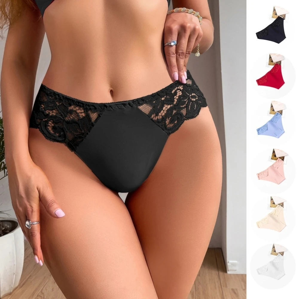 Sexy Dessous Damenhöschen Spitze Perspektive Nahtlose weibliche Unterwäsche Elastizität Slips für Frauen Mode Unterhosen Floral Image