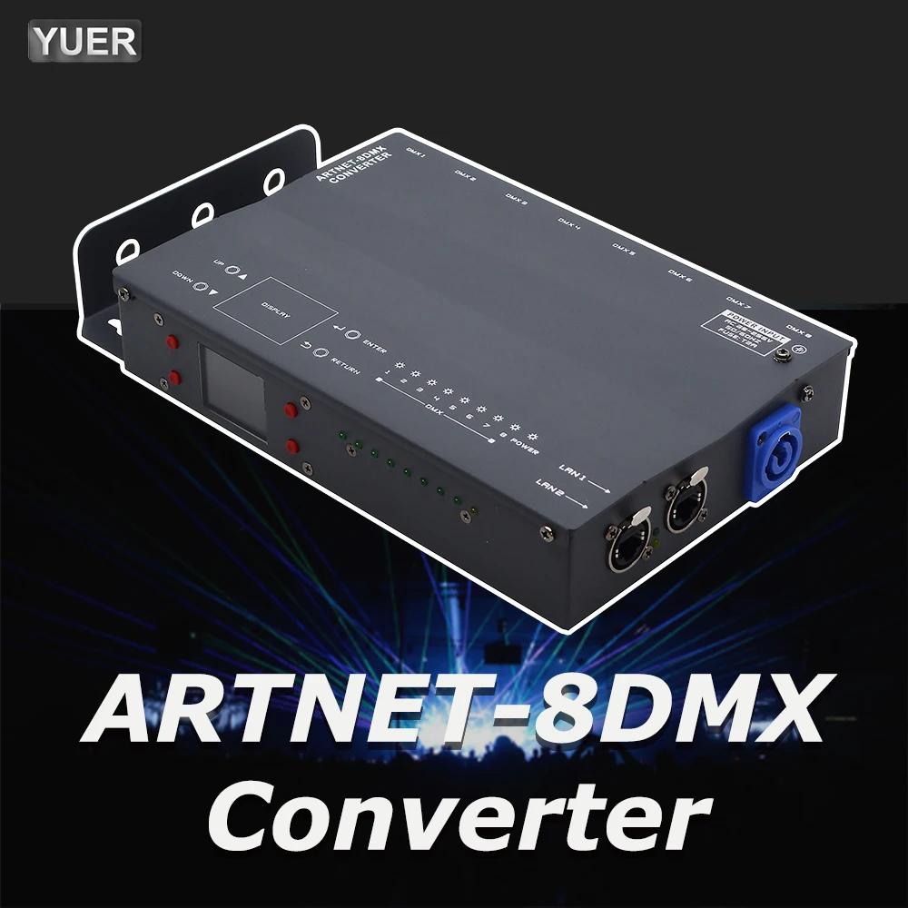 YUER ARTNET 8 DMX Konverter DMX 512 3/5Pin Isolierte Splitter Verstärker DMX Transceiver Empfänger Für DJ Disco party Bühne Lichter Image