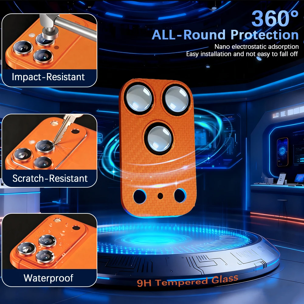 Kevlar Carbon Fiber Full Kamera Objektiv Schutz Glas Abdeckung für IPhone 17 Pro 17 Pro Max Hochwertige Telefon Objektiv Zubehör Fall Image