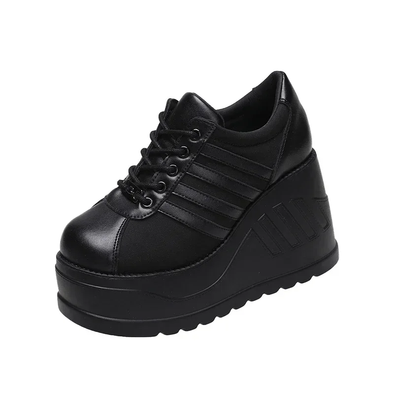 Neue Marke Punk Street Fashion Gothic Stil Mädchen Cosplay Plattform 10 CM High Heels Turnschuhe Keile Schuhe Frau Pumpen Große Größe 42