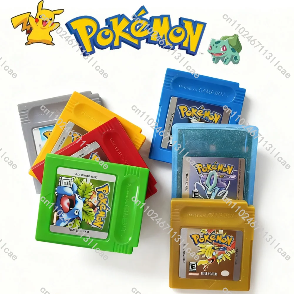 Pokemon GBC Game Card Red Blue Crystal Golden Green Silver Yellow 16 Bit Video Game Cartridge Console Cards For GB/SP
