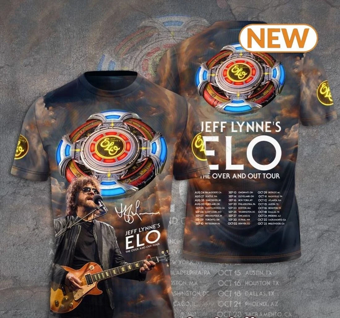 Electric Light Orchestra Tour 3d Print T-shirt Men Women Fashion Short Sleeve T-shirt Rock Band T Shirt Kids Hip Hop Tops Tees