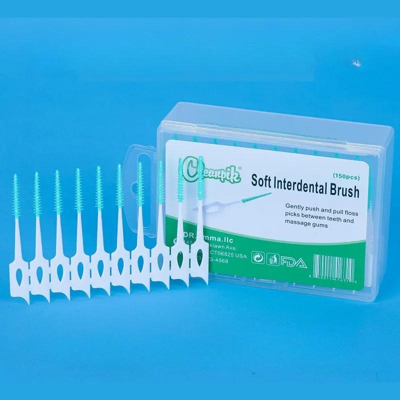 200Pcs Interdentalbürste Reinigung Zähne Dental Werkzeuge Weiche Gummi Reinigung Zwischen Zähne Zahnbürste Oral Hygiene Pflege Werkzeuge Image
