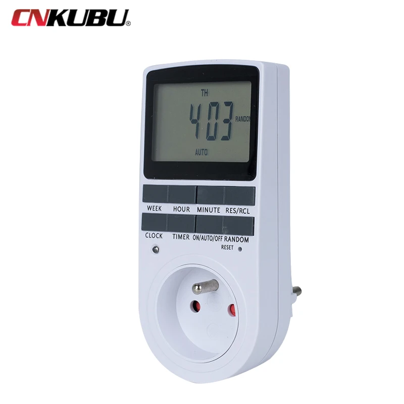 EU Elektronischer digitaler Zeitschaltuhr US FR BR Stecker Küchentimer Steckdose 230 V 110 V 7 Tage 12/24 Stunden programmierbares Timing Image