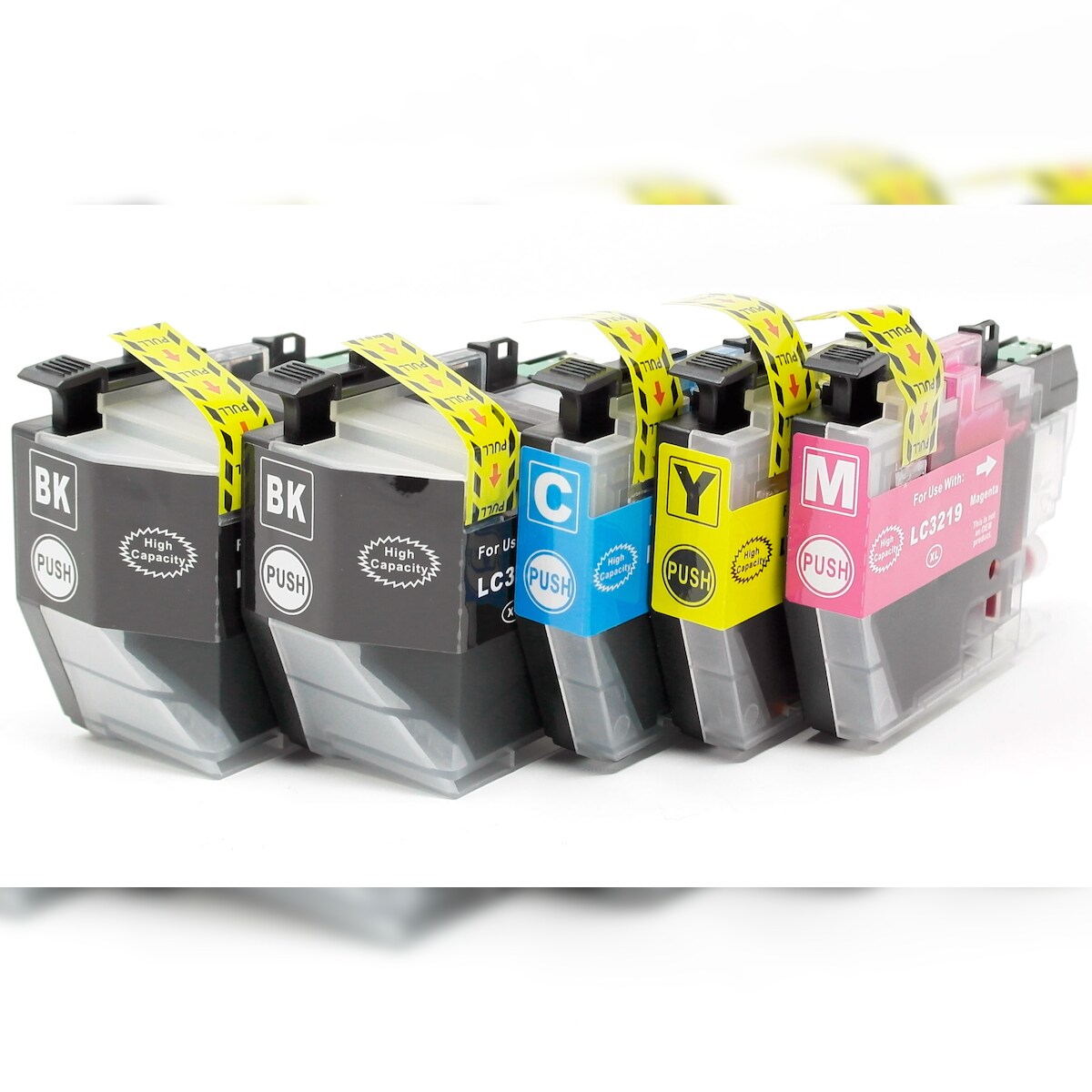 OBV Tintenpatronen Set Multipack schwarz, schwarz, cyan, magenta, gelb kompatibel zu MFC-J 5330 DW - Ersetzt LC3219XL - 3000/1500 Seiten Image