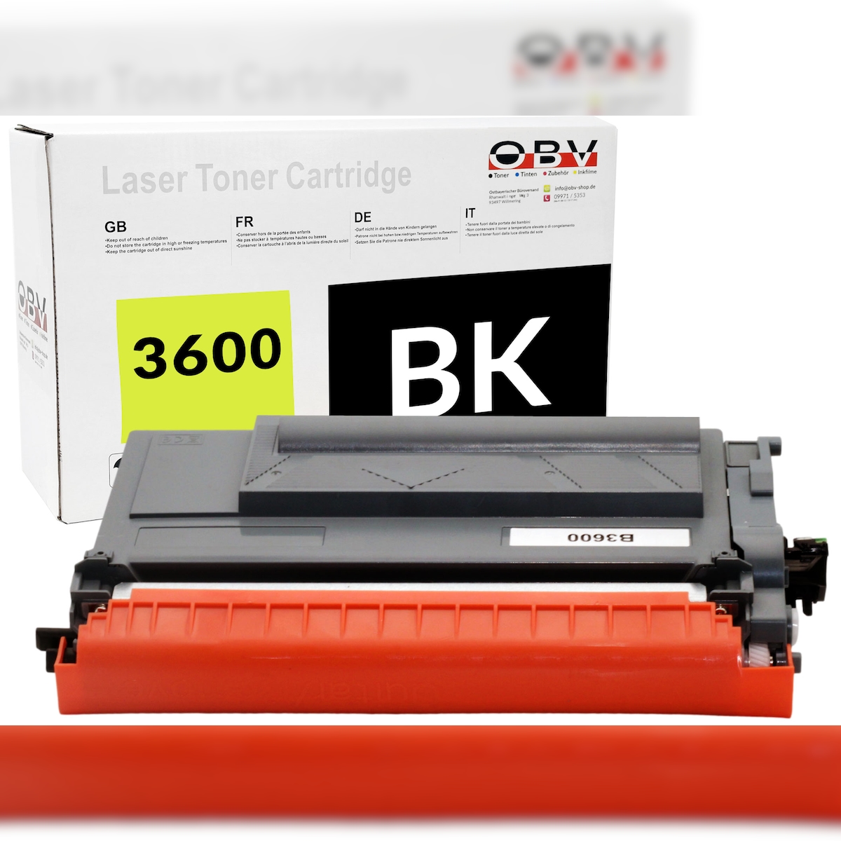 OBV Toner kompatibel Brother HL-L5210DW MFC-L5710DW DCP-L5510DW ersetzt 3600 TN-3600 – Schwarz – 3.000 Seiten Image