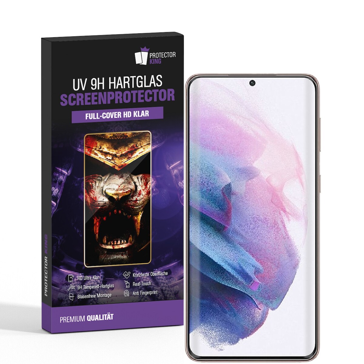 4x 9H Panzerglas für Samsung Galaxy S25 Plus HD KLAR UV-Liquid echtes Tempered Glass Displayschutz Schutzglas Hartglas Schutzfolie Screen-Protector Image