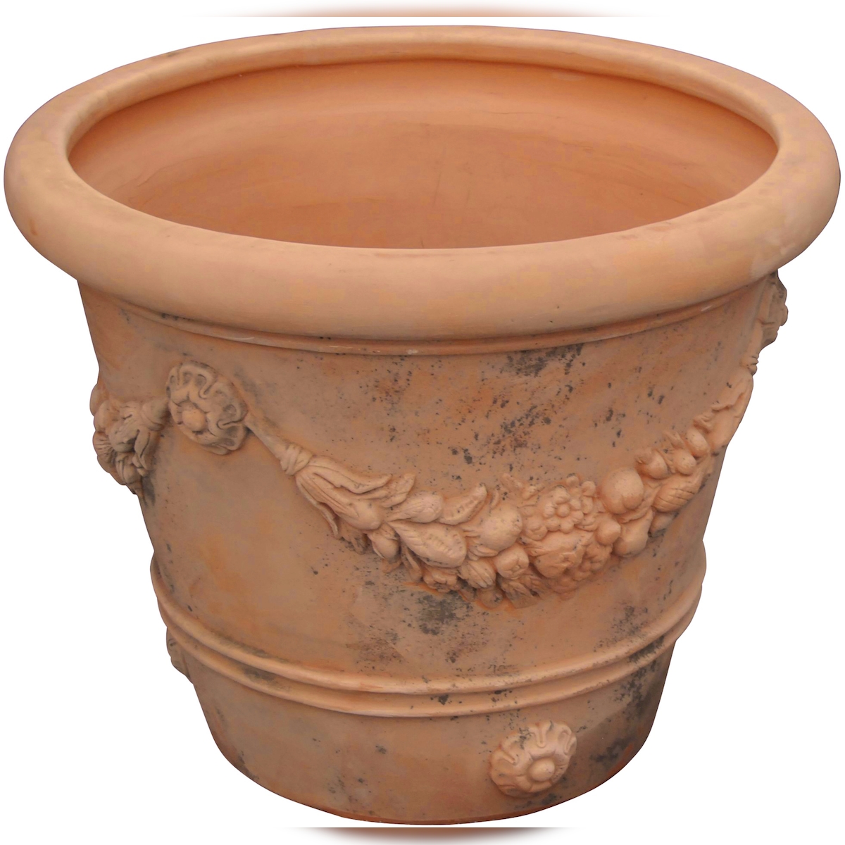BISCOTTINI INTERNATIONAL ART TRADING Biscottini Blumentöpfe 80x60 cm - Runder Terrakottatopf - Zimmerpflanzentöpfe - Blumenkasten für den Außenbereich Made in Italy - Runder Balkontopf Image