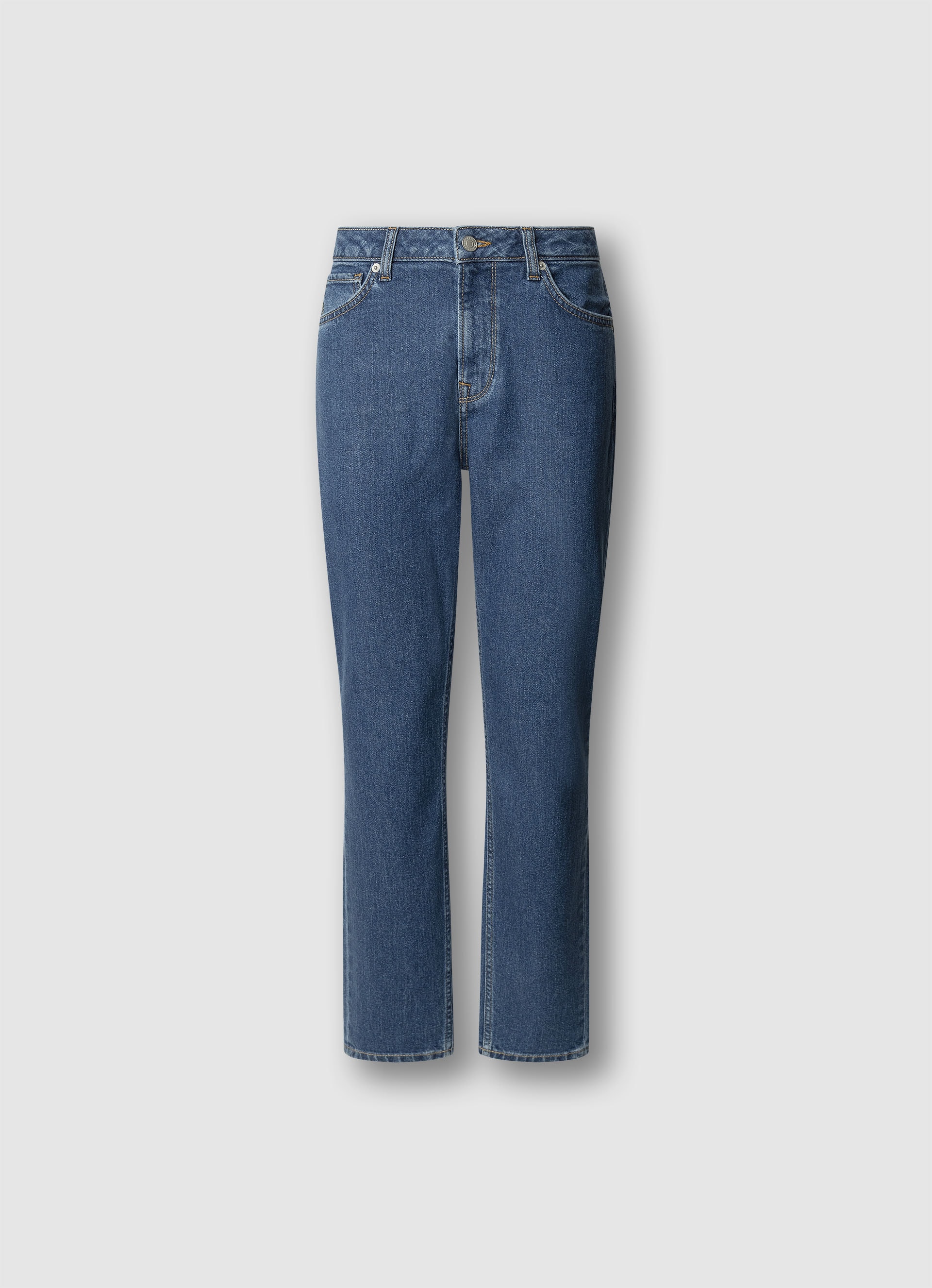 High-waist-Jeans PEPE JEANS "TAPERED JEANS HW", Damen, Gr. 32, Länge 32, mid blau, Denim/Jeans, Obermaterial: 99% Baumwolle, 1% Elasthan, gerade, unten schmal lang, Jeans High-Waist-Jeans