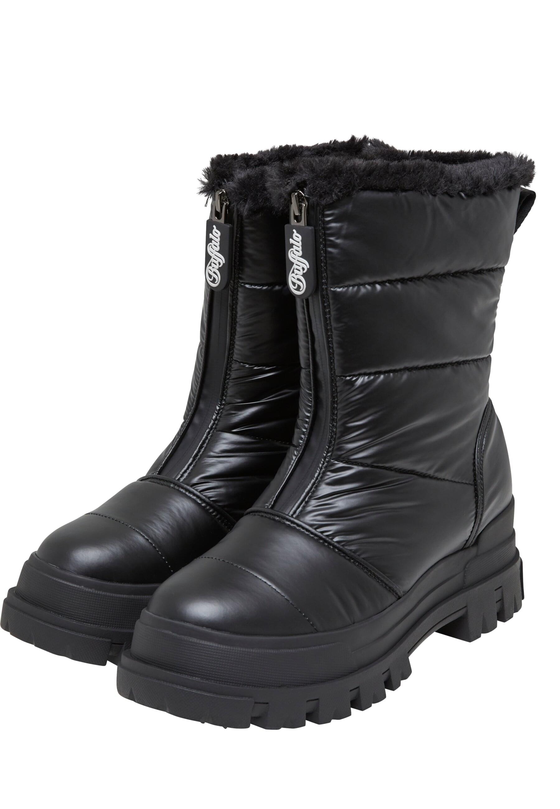 Stiefel BUFFALO "Buffalo aspha quilt zip", Damen, Gr. 41, schwarz, Textil, unifarben, Schuhe Stiefel