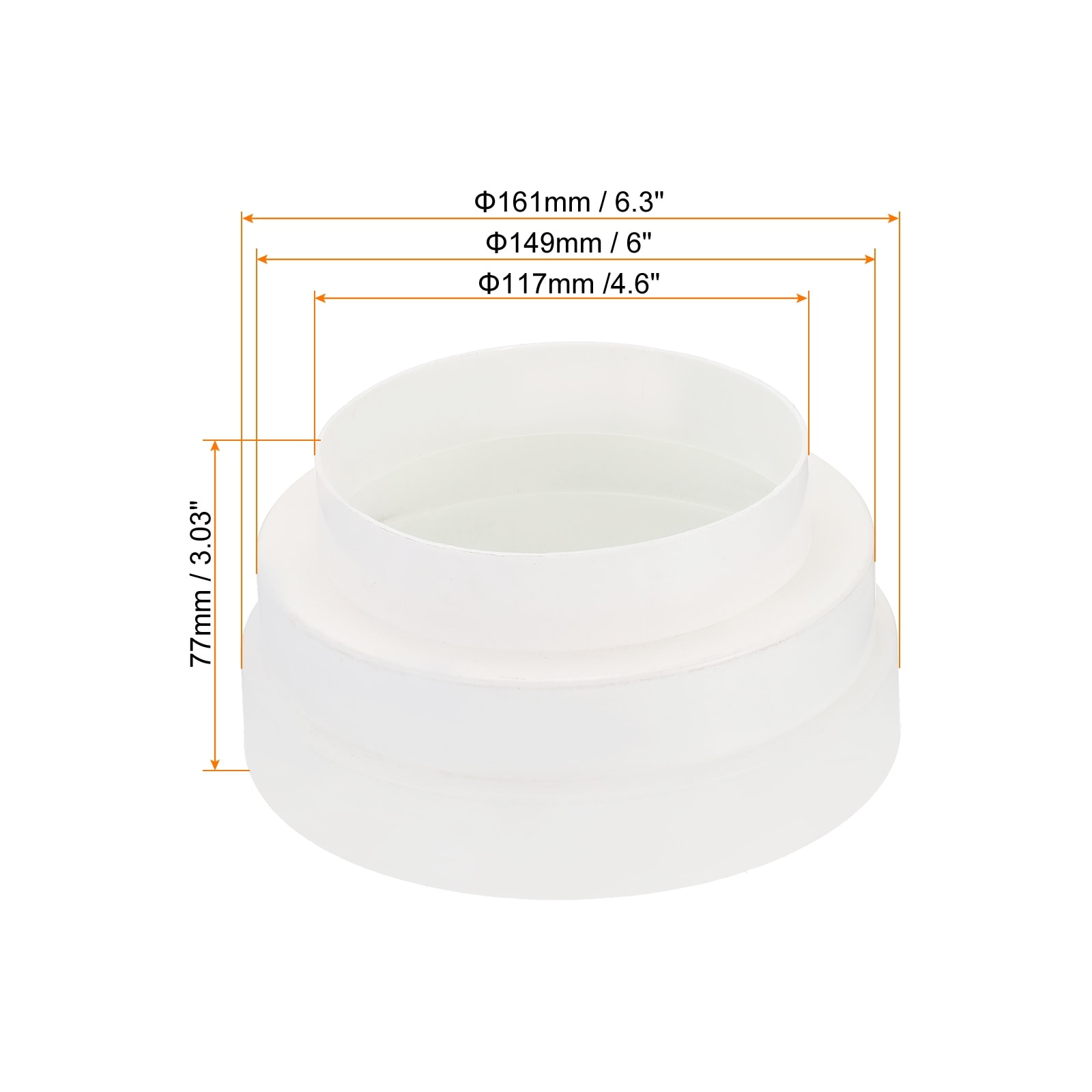 Duct Reducer, Duct Connector Ducting Inline Adapter Increaser Vent for HVAC Heating Cooling Ventilation - White