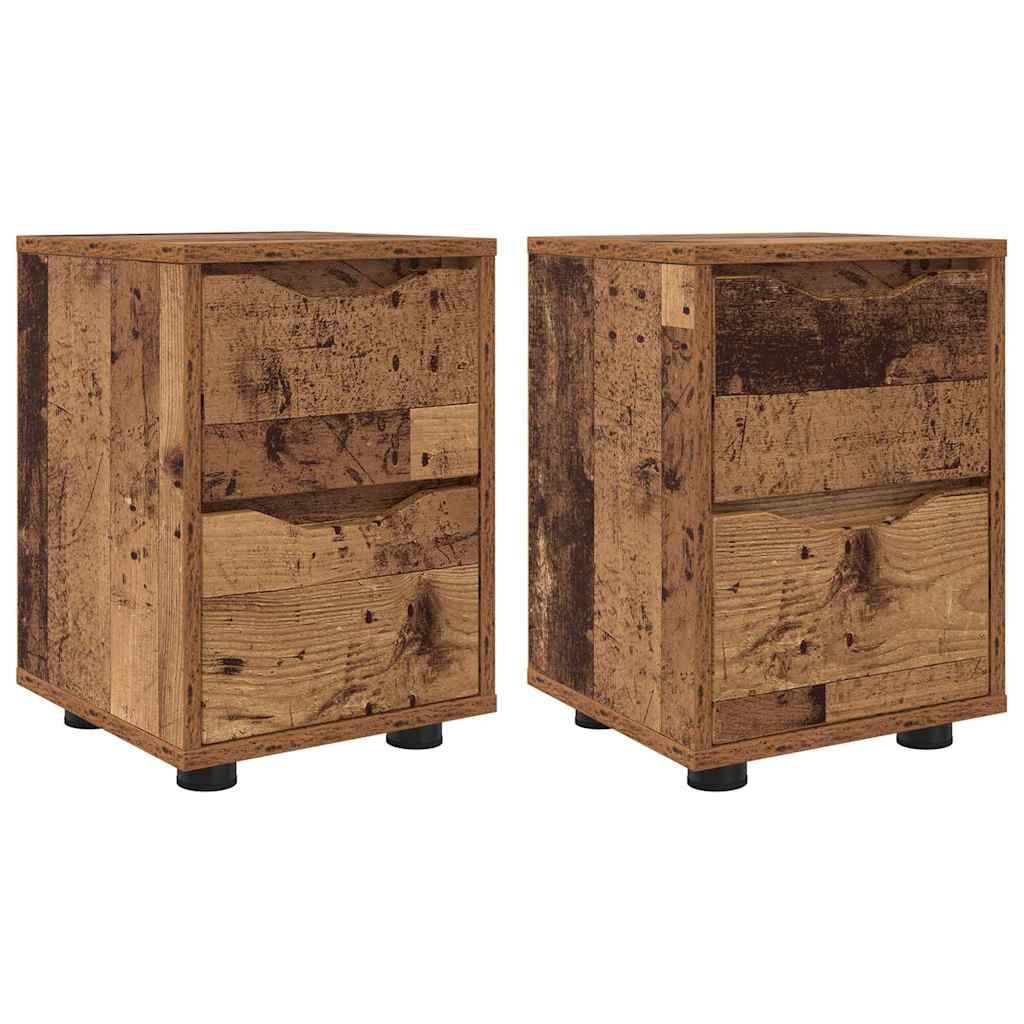 vidaXL Nachttische 2 pcs Altholz 30,5 x 30 x 43 cm Holzwerkstoff Image