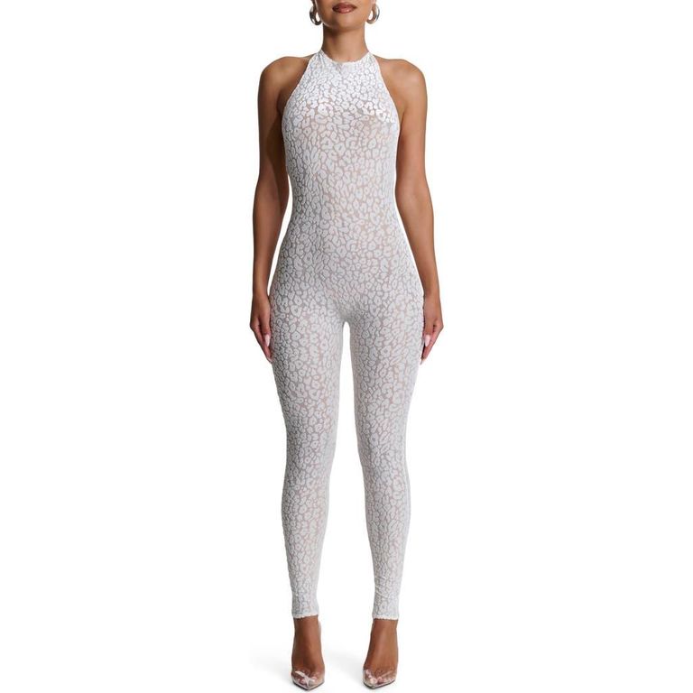 Burnout Open Back Jumpsuit - Red - Naked Wardrobe Jumpsuits