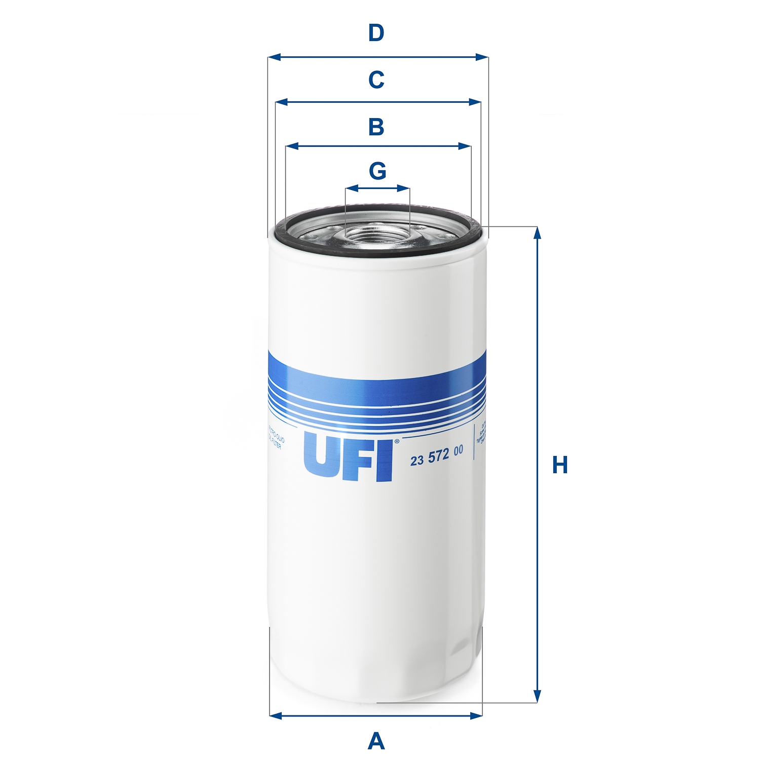UFI Ölfilter 23.572.00 Universal 108mm für FORD GC46-6744-AC T221771 J1J6-6744-AA Image
