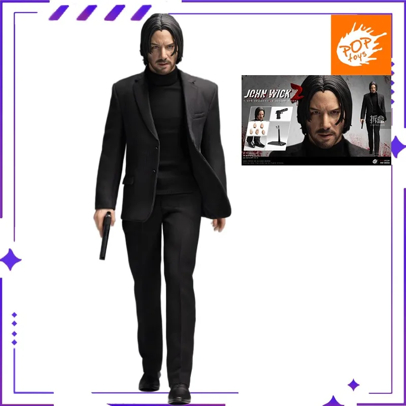 Brandneues POPTOYS Original Killer JOHN WICK Fast Chase Keanu Reeves 1/6 bewegliches Puppenmodell, Geschenk, Sammlerstück, Dekoration Image