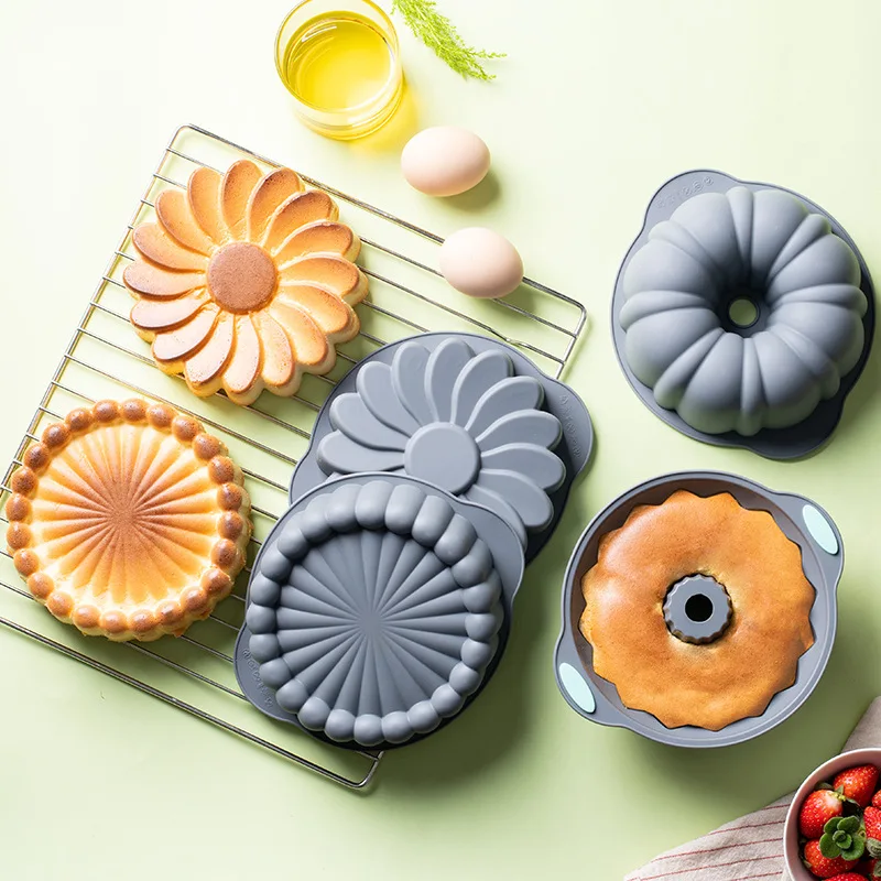 Runde Silikon Kuchen Form 3D Spirale Muster Bündel Pan Antihaft Geburtstag Kuchen Pan Brownie Dessert Kuchen Dekor DIY Backen Werkzeug Image