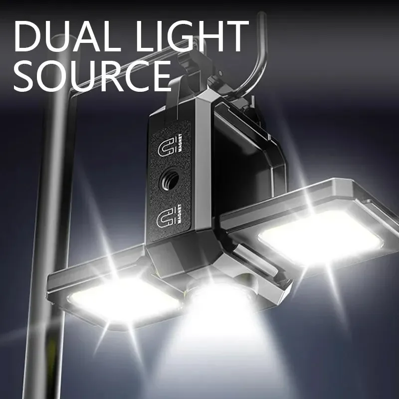 COB-Arbeitsleuchte, USB wiederaufladbar, Taschenlampe, Mini-Schlüsselanhänger-Licht mit 90er ° Faltbare Seitenlichter, superhelle tragbare Laternen