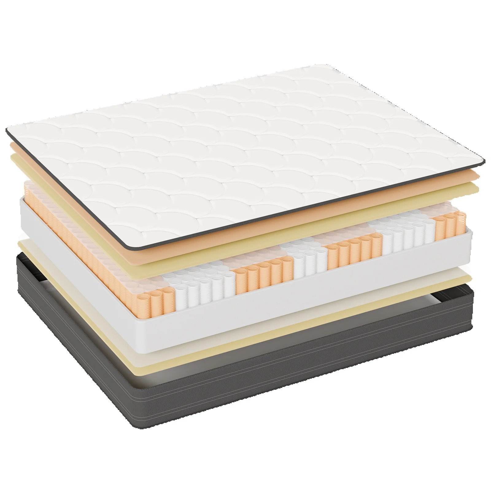 Taschenfederkernmatratze 90/140/160/180 *200*22 cm – 7-Zonen Matratze mit Komfortschaum und stabiler Unterstützung H4