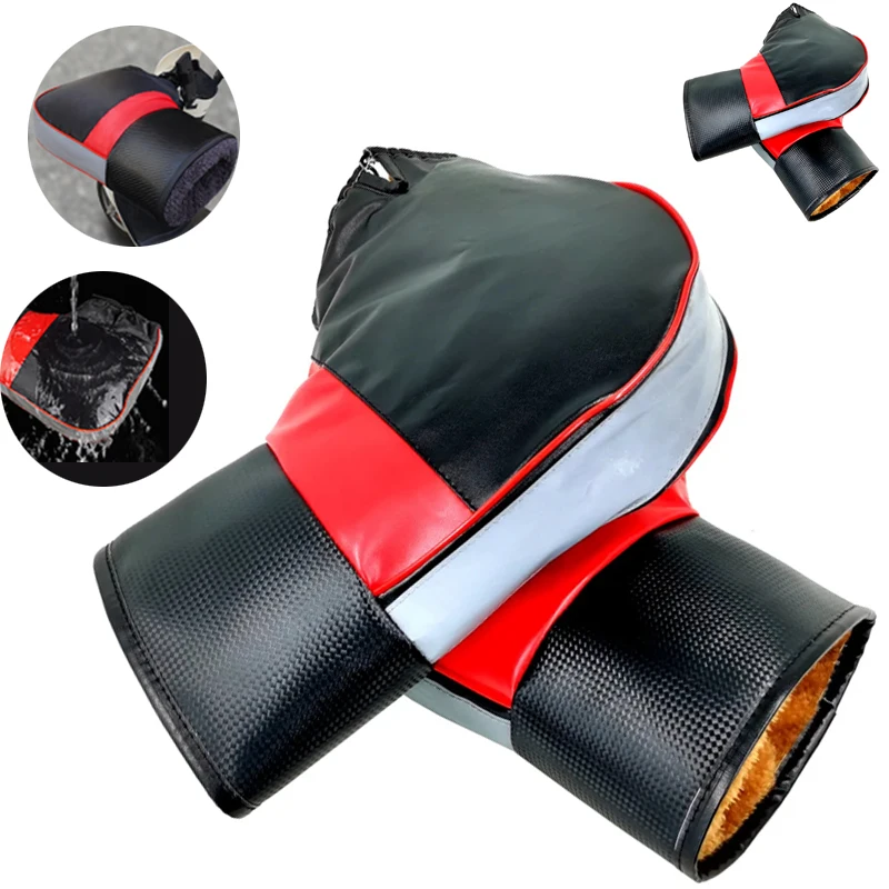 1 paio di manicotti per manubrio moto protettivi per scooter da moto, impugnatura calda e spessa, manicotti per manubrio, guanti scaldini invernali antipioggia