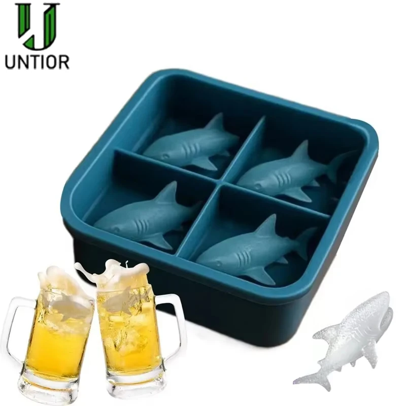 Untior Funny Ice Cube Tray Silikon-Eisform, Kugel-Gefrierschrank, Eiswürfelbereiter mit Deckel für Whiskey, Cocktail, Kaffee, Küchenbedarf Image