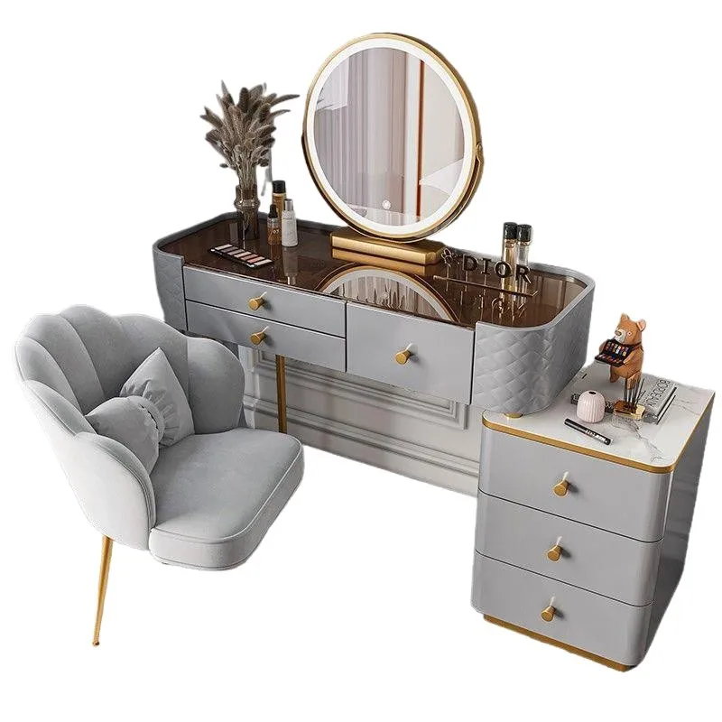 Kommode aus Glas, leicht, luxuriös, nordischer Stil, High-End-Schlafzimmer, moderne, einfache, kleine Wohnung Image