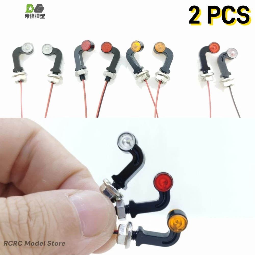 2 PCS 1/14 RC Spielzeug Lkw Metall Position Lampe Seite Licht Marker Lichter Für Tamiya 1/14 RC Traktor Lkw Serie Teile GRADEN MODELL