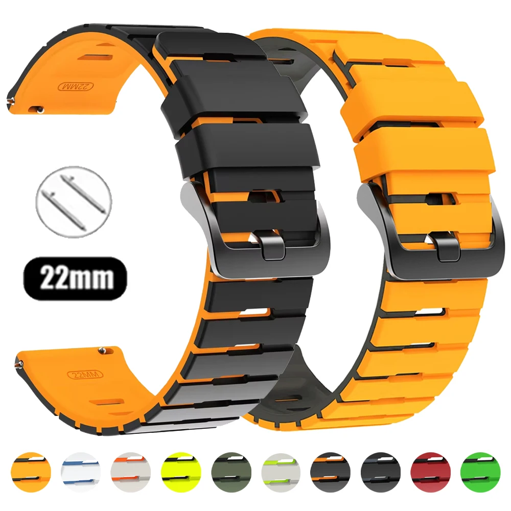 22 mm Silikonarmband für TicWatch Pro 3 Ultra GPS/LTE-Uhrenarmband für Huawei Watch GT 2 3 4 5 GT6 Pro 46 mm Band-Ersatzarmbänder Image